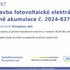 Výstavba fotovotaické elektrárny včetně akumulace 